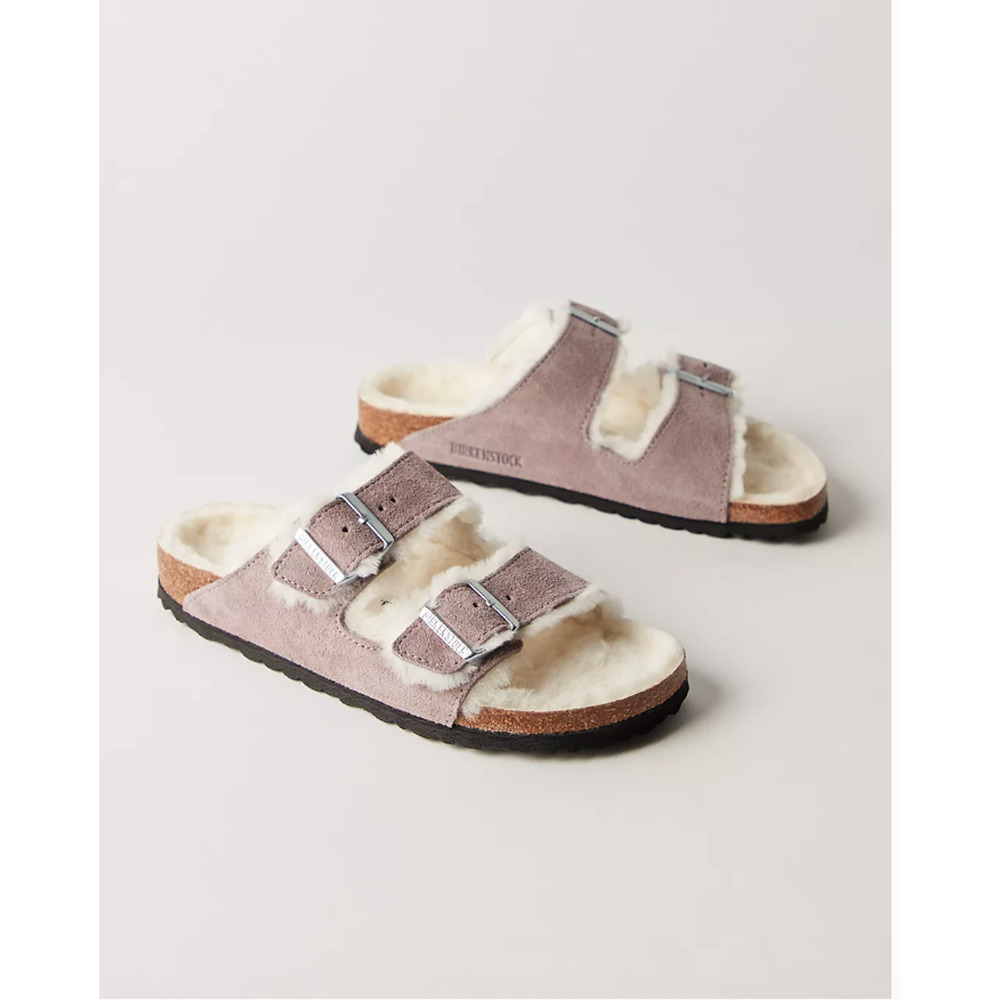 Birkenstock Arizona Shearling Suede Leather Sandal 36 NWT